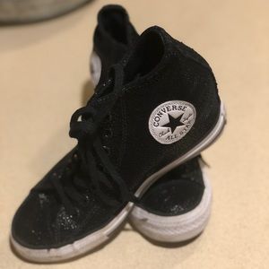 Black glitter wedge Converse
